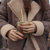 Puffy Coil Ring, waterproof 18k gold-plated stainless steel
