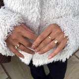Waterproof Tarnish-Free 18k Gold Plated Wave Ring, 18k gold-plated stainless steel