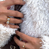 Waterproof Tarnish-Free 18k Gold Plated Wave Ring, 18k gold-plated stainless steel