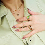 Hugo Ring, waterproof 18k gold-plated stainless steel