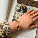 Vera Curve Twin Ring, waterproof 18k gold-plated stainless steel