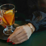 Gold bangle cz bracelet