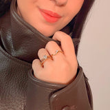 Waterproof Tarnish-Free 18k Gold Plated Wave Ring, 18k gold-plated stainless steel