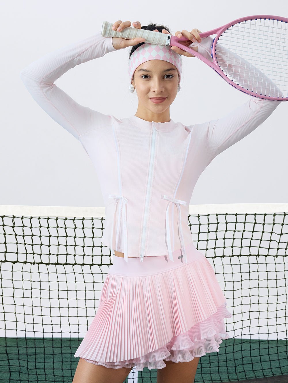 Bow Zip - Up Activewear Top for Tennis & Pickleball - Volaea Pickleball Attire