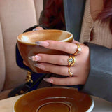 Hugo Ring, waterproof 18k gold-plated stainless steel