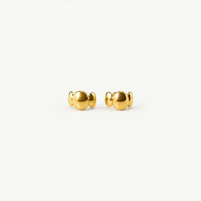 Bubble Stud Earrings – 18k Gold Plated Waterproof Studs