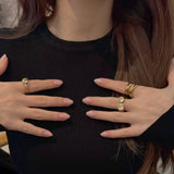 Duality Glow Ring, waterproof 18k gold-plated stainless steel