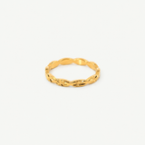 Carved Stackable Band Ring in Gold