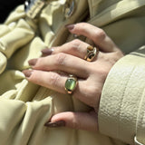 green cats eye signet ring