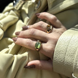 green cats eye signet ring