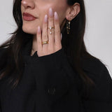 Marquise Charm Ring, waterproof 18k gold-plated stainless steel