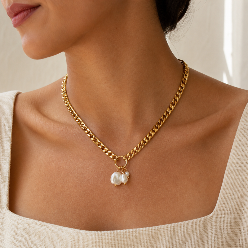 Chunky Baroque Pearl Necklace