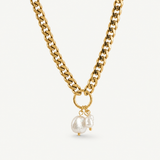 Chunky Baroque Pearl Necklace - Waterproof 18K Gold Plated