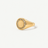 Circle Pave Signet Ring