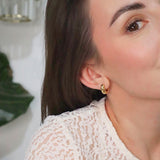 Stainless Steel Gold Hoop Earrings with Star Details, waterproof 18k gold-plated stainless steel