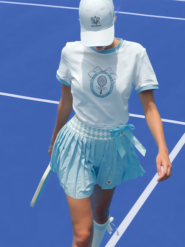 Cocktail Graphic Bow T-Shirt for Tennis & Pickleball - Volaea Pickleball Attire