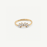 Contour Gemstone Band Ring - Gold Plated Stainless Steel