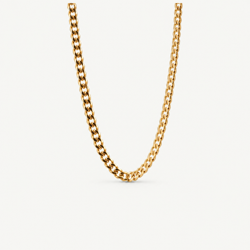Cora Curb Chain Necklace – 18k Gold Stainless Steel
