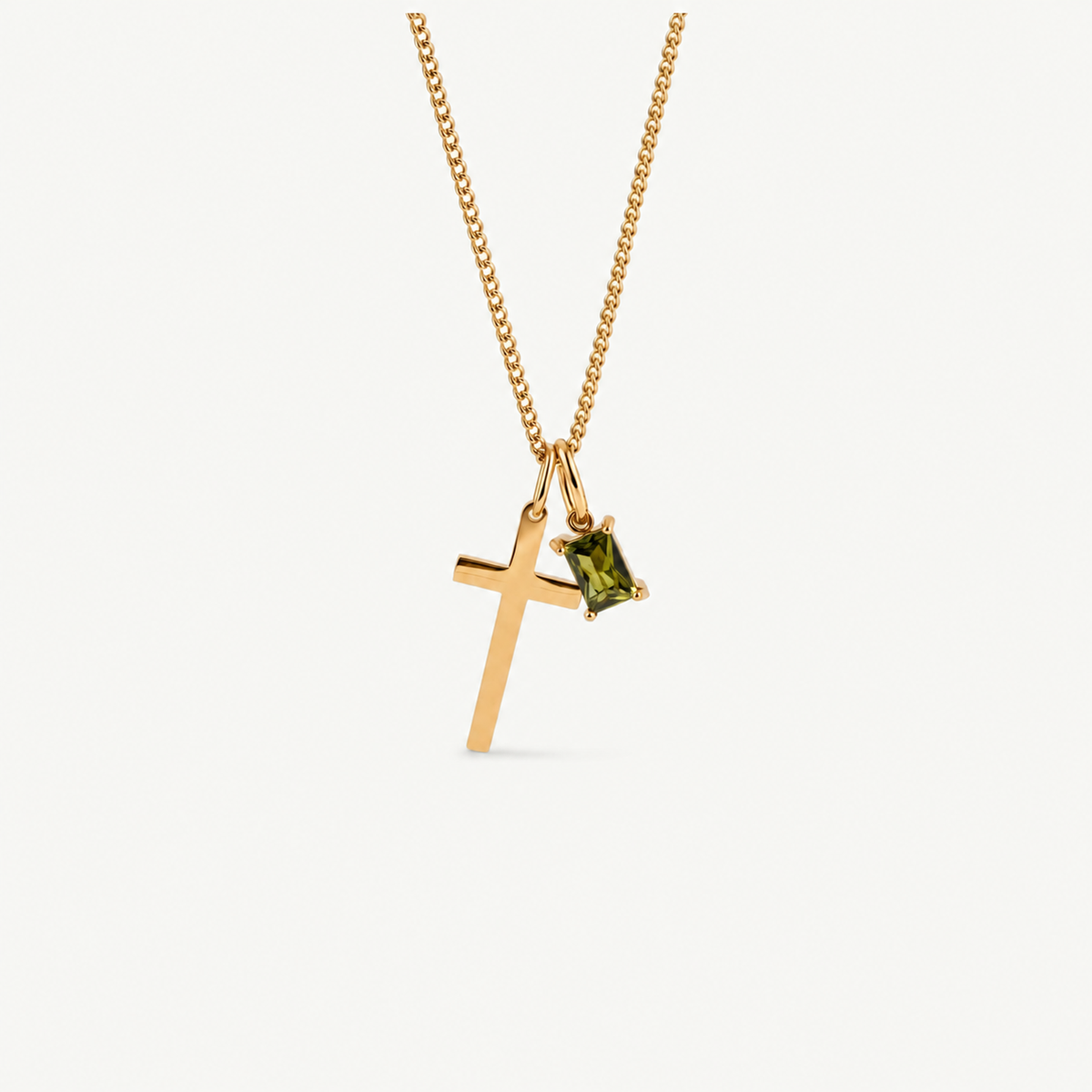 Personalized Cross & Birthstone Necklace