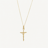 Hypoallergenic 14k Gold Plated Crucifix Pendant Necklace