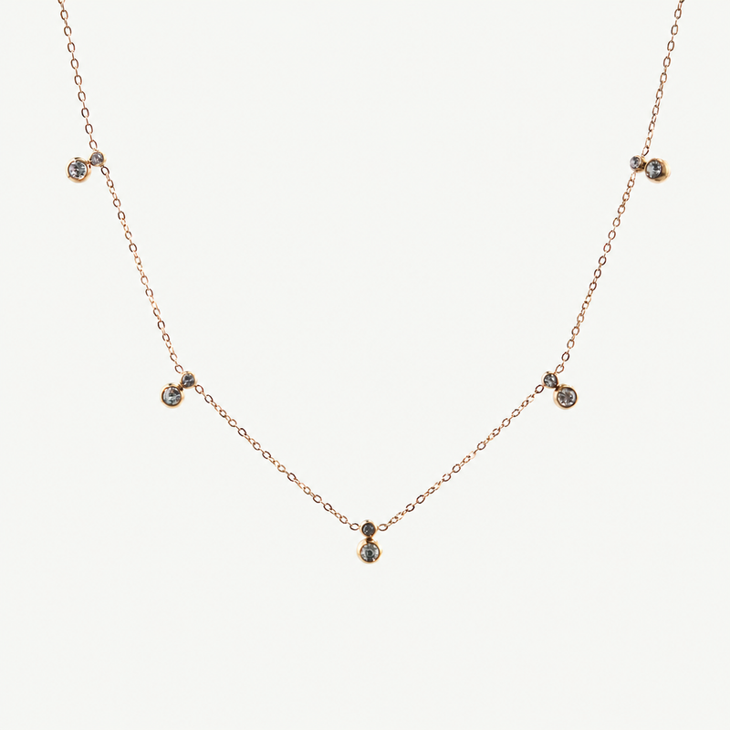 Crystal Bezel Station Necklace