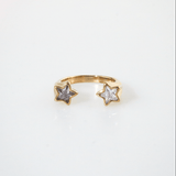 Crystal Double Star Ring