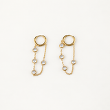 crystal chain hoop earrings