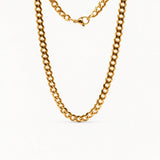 Cora Curb Chain Necklace, 18k gold-plated stainless steel