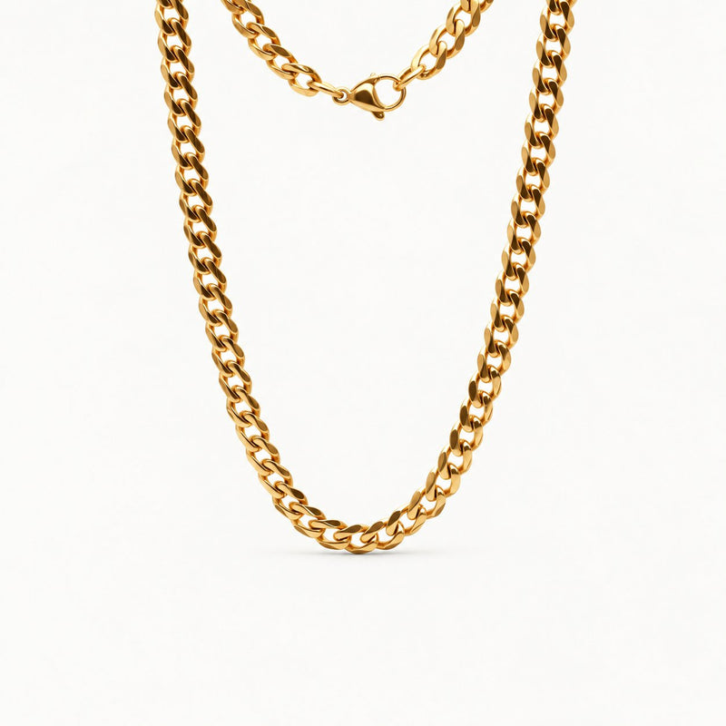 Cora Curb Chain Necklace – 18k Gold Stainless Steel