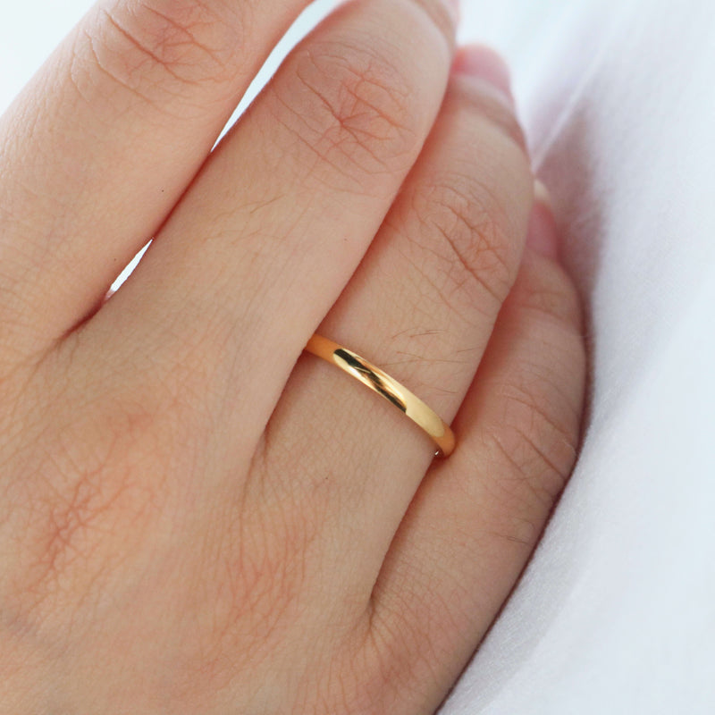 2mm Gold Stacker Band Ring