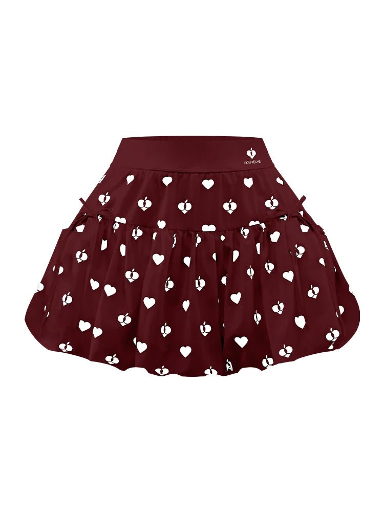 DARCY Heart Print A - Line Skort with Pockets for Pickleball - Volaea Pickleball Attire
