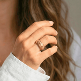 Waterproof Gold Plated Fidget Ring, 18k gold-plated stainless steel