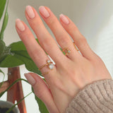 Vera Curve Twin Ring, waterproof 18k gold-plated stainless steel