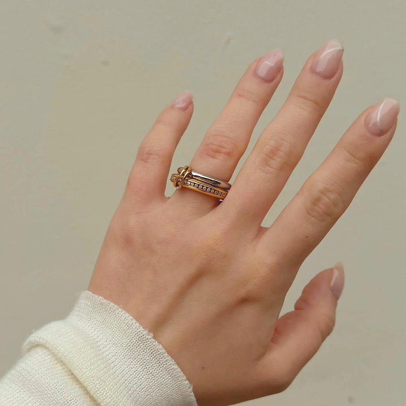 Double Sparkle Link Ring