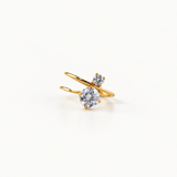 Stainless steel jewelry stainless steel ring with two spark stones