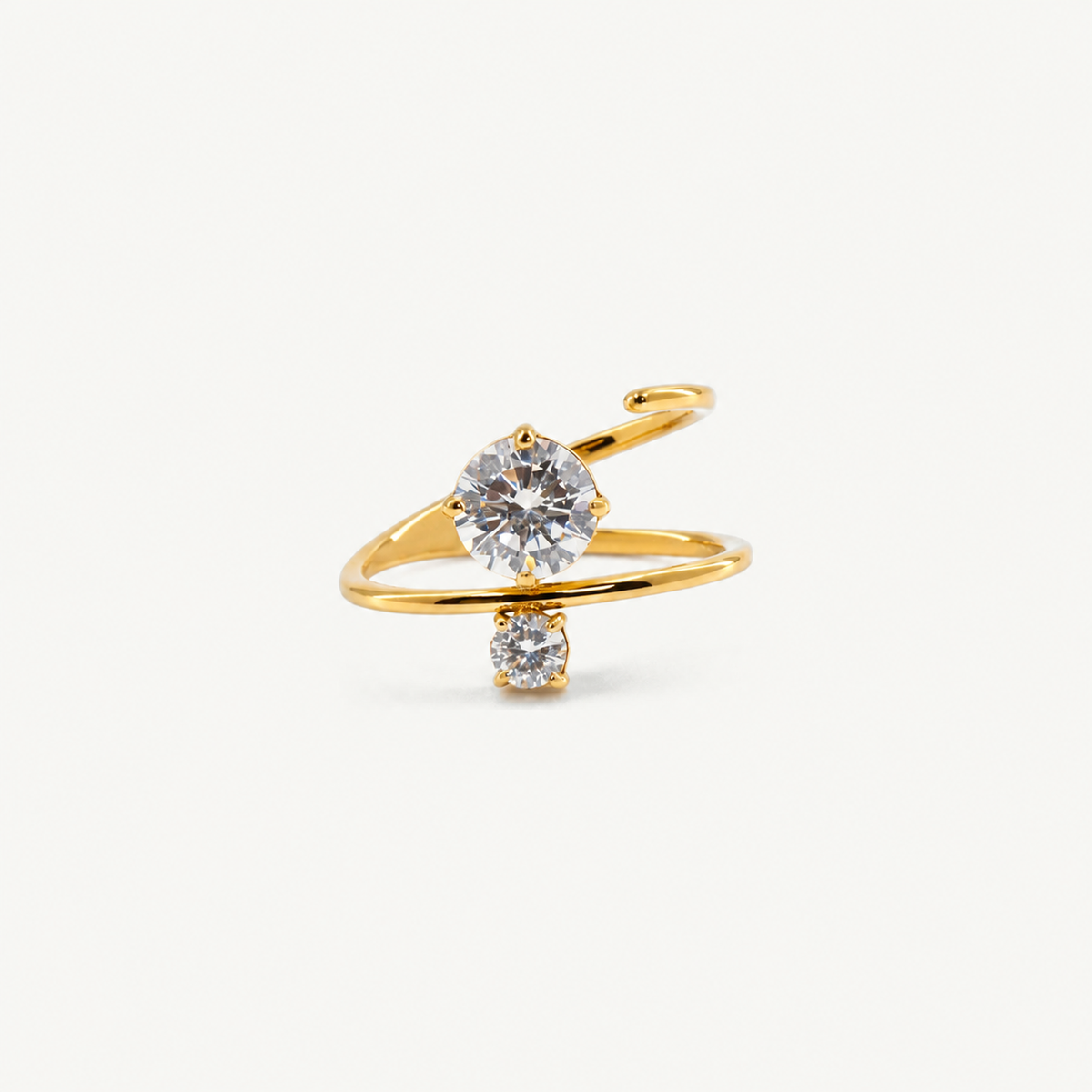 Duo Spark Wrap Ring – Stackable Gold Ring for Daily Wear