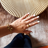 Tiger's Eye Statement Ring, waterproof 18k gold-plated stainless steel