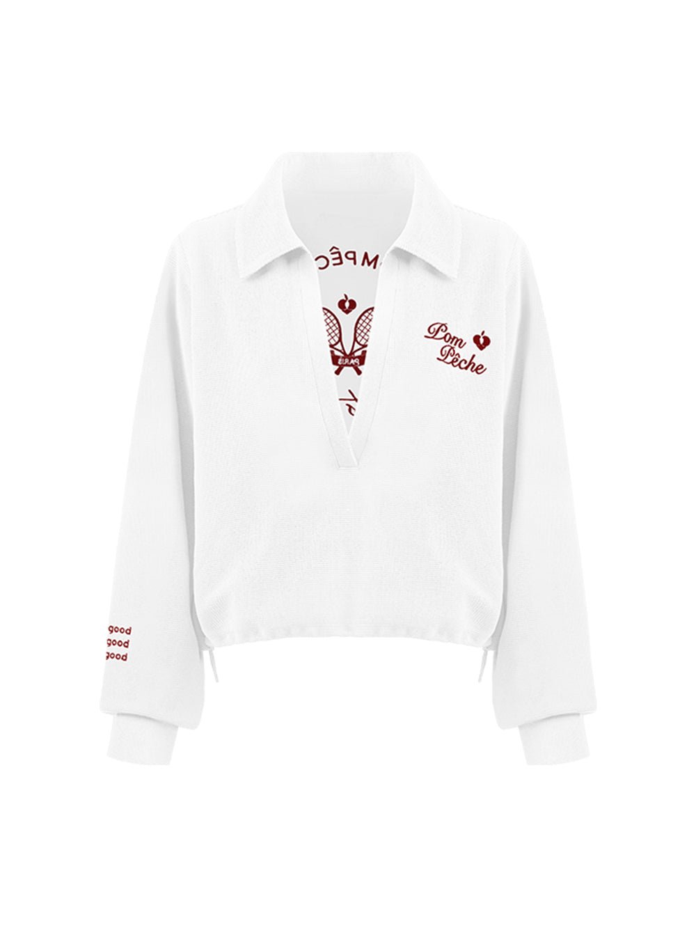 Embroidered Waffle Knit Pullover for Tennis - Volaea Pickleball Attire