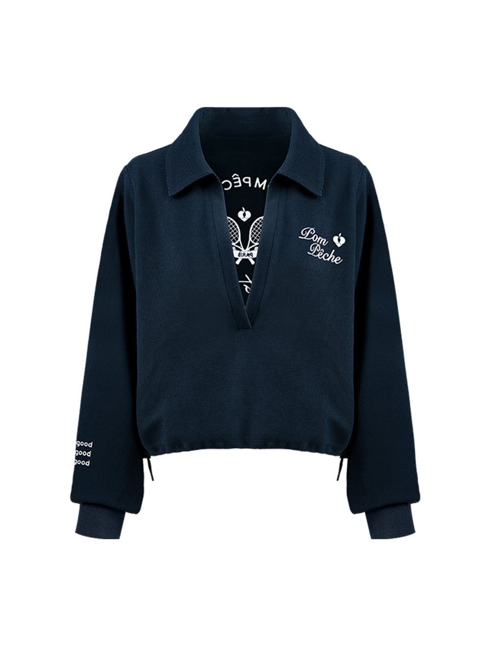 Embroidered Waffle Knit Pullover for Tennis - Volaea Pickleball Attire