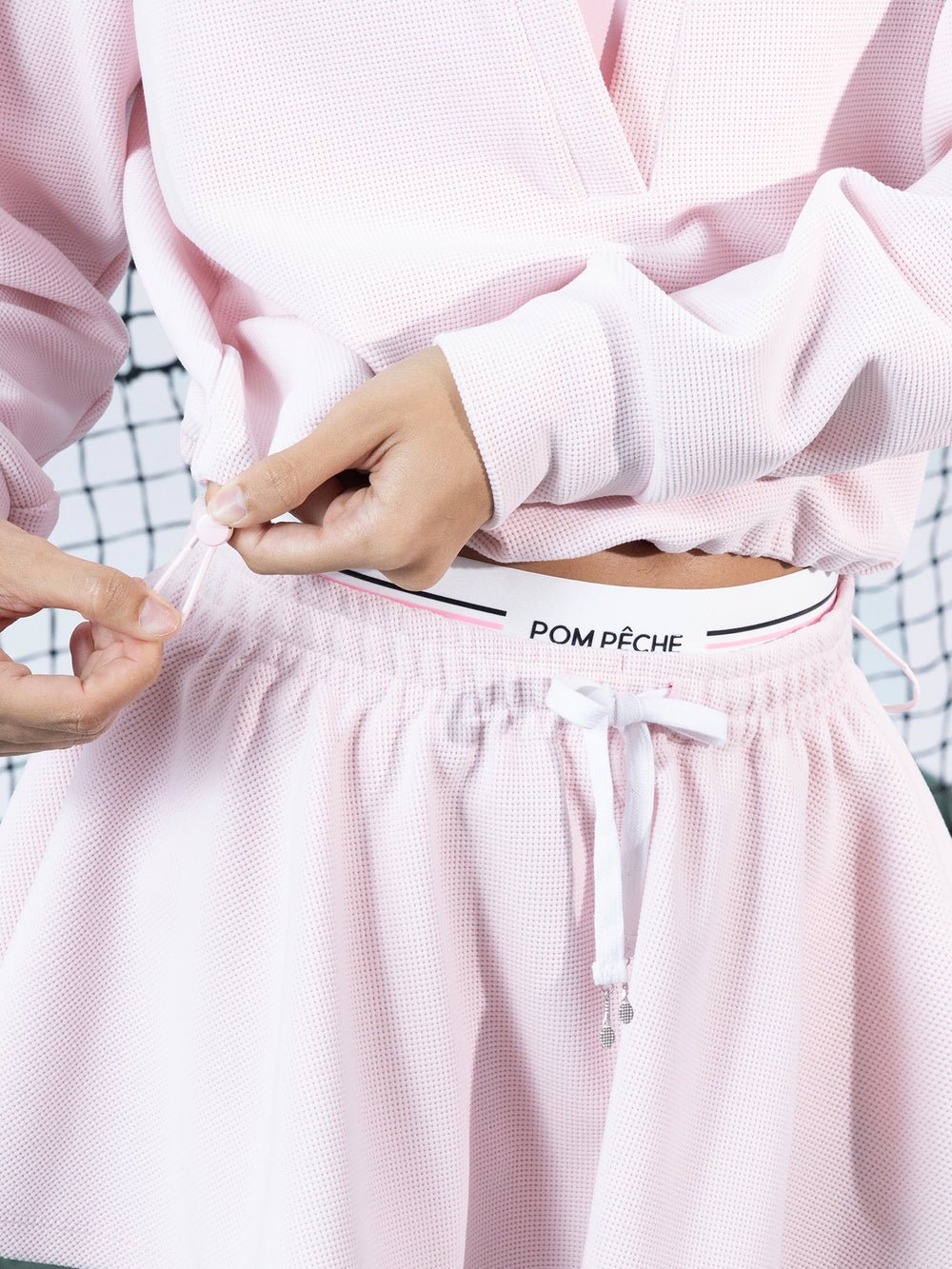 Embroidered Waffle Knit Pullover for Tennis - Volaea Pickleball Attire