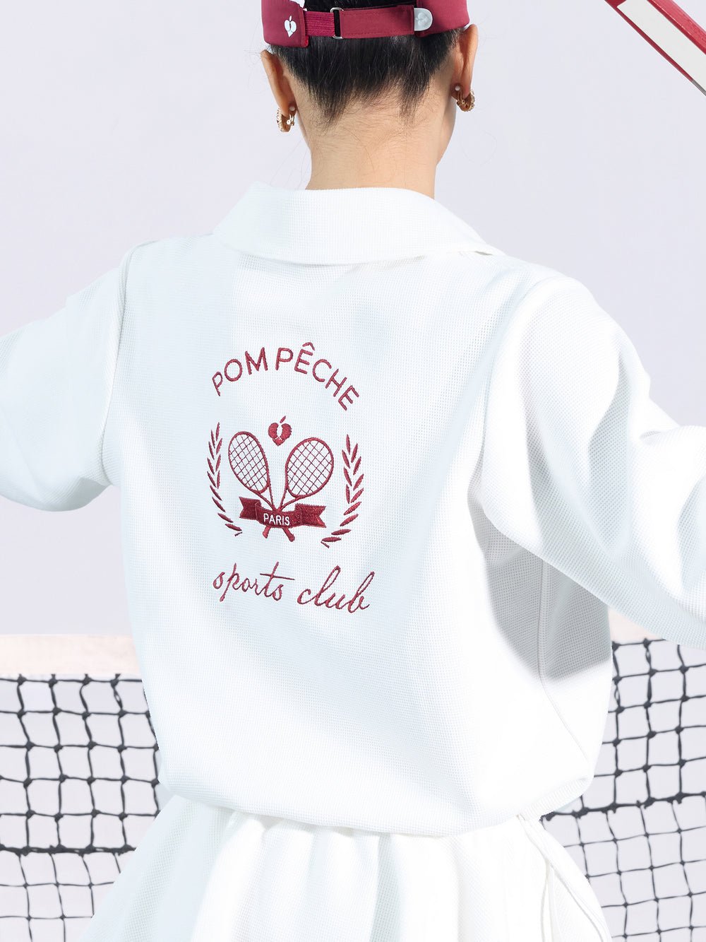 Embroidered Waffle Knit Pullover for Tennis - Volaea Pickleball Attire