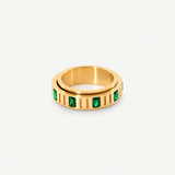 Emerald Fidget Spinner Ring - 18k Gold Plated Stainless Steel