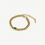 Emerald Gem Curb Chain Bracelet