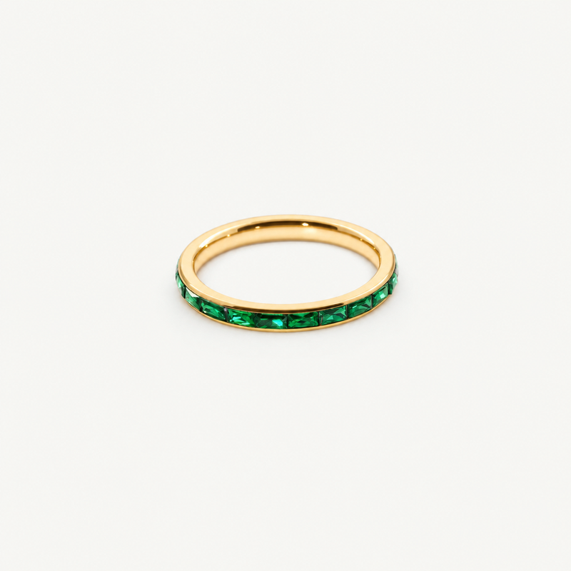 Emerald Slim Band Ring – 18K Gold Plated Stacker