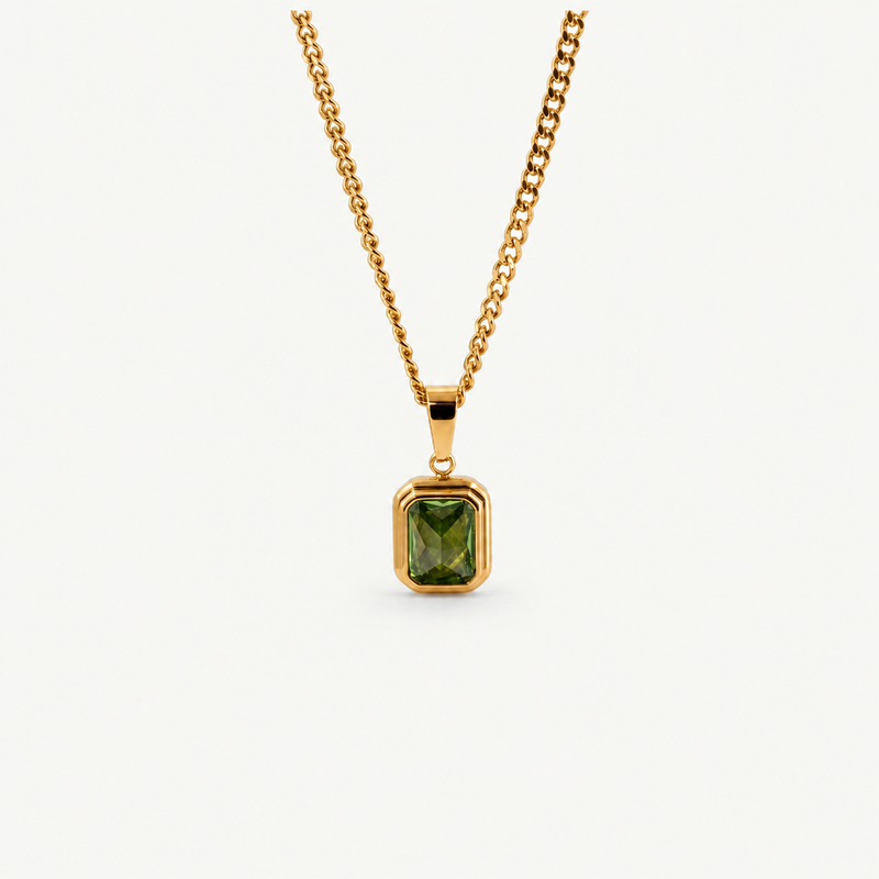 Emerald Stone Pendant Necklace