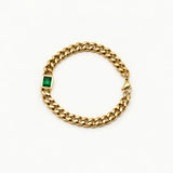 emerald gem curb chain bracelet