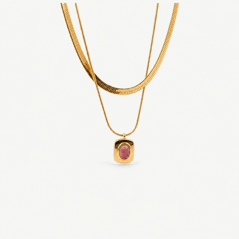 Eve Layered Necklace – Pink