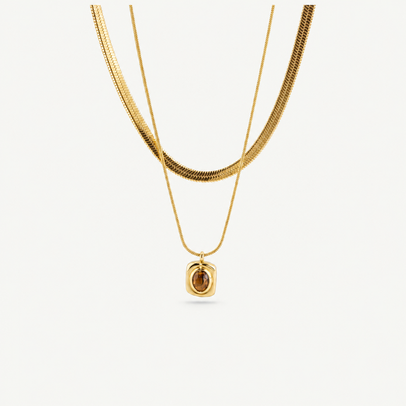 Eve Layered Necklace - Tiger's Eye