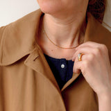 Rainbow Rice Bead Chain Necklace, waterproof 18k gold-plated stainless steel