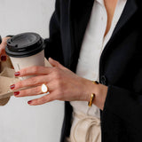 Waterproof Gold Cuff Bracelet, 18k gold-plated stainless steel